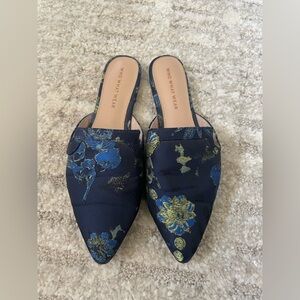 Who What Wear Navy Floral Mule